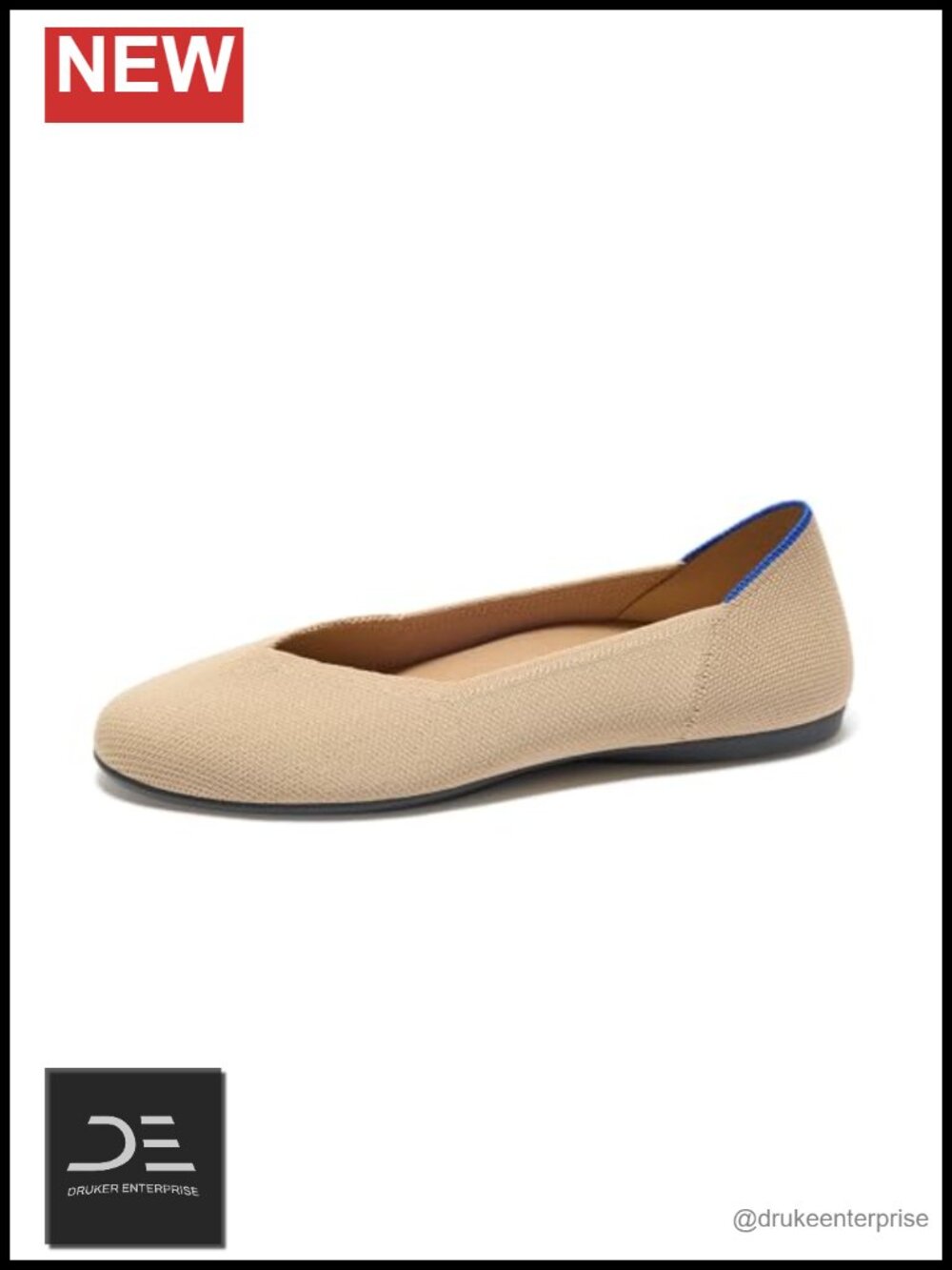 Women's Pointed-Toe Ballet Flat, Recycled Plastic Knit, Washable